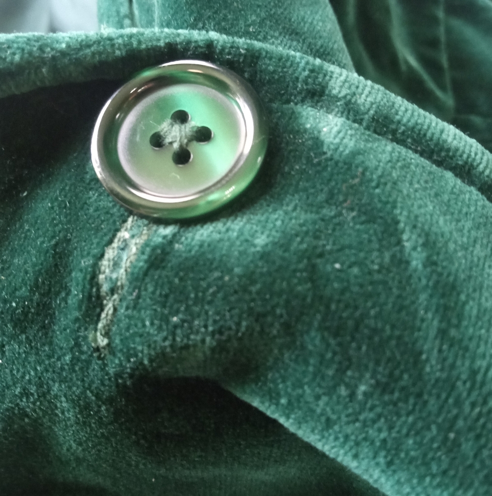 Women's Vintage Blazer Koret California Velvet Jacket Suit Emerald Green 1970's - Picture 8 of 9